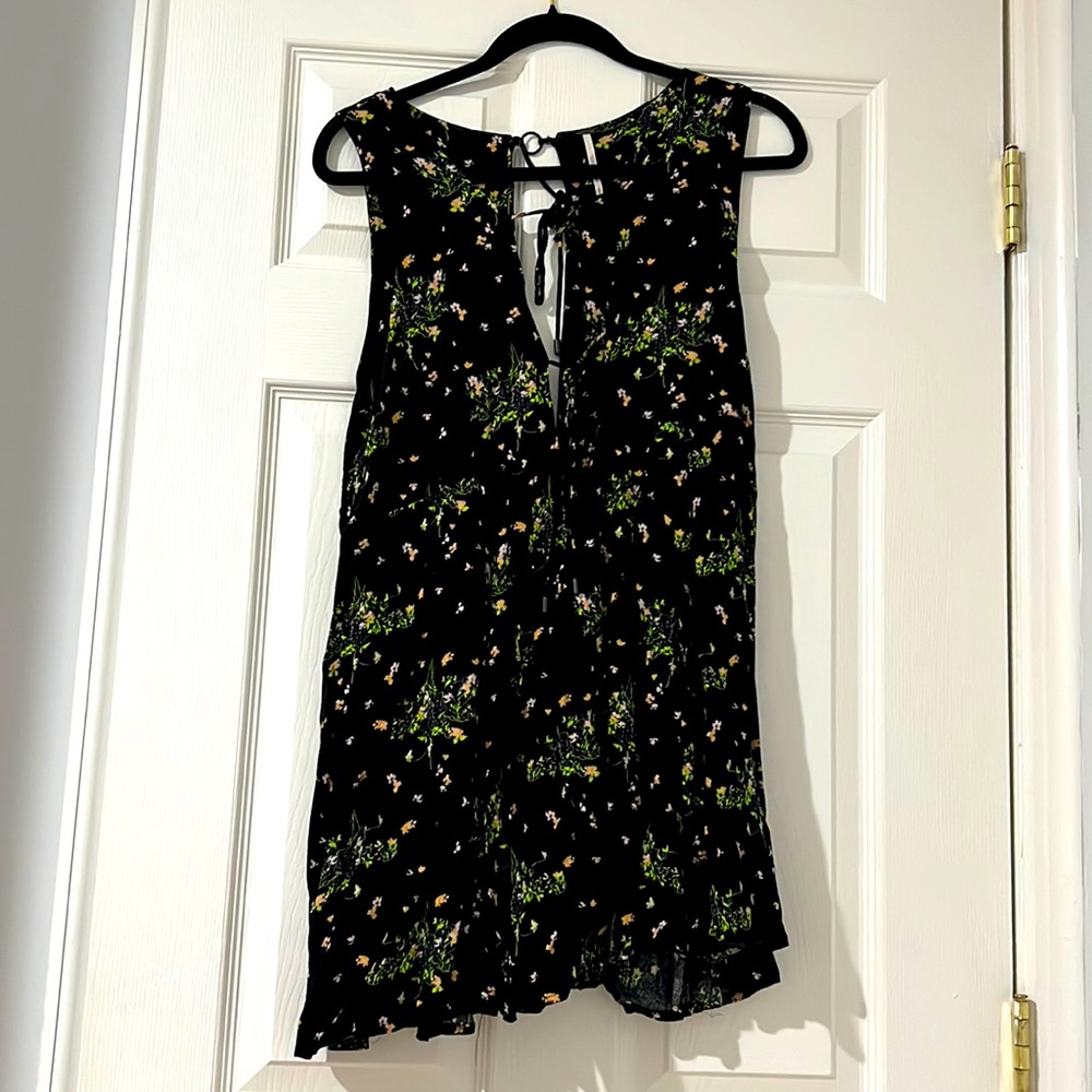 Free people multi color flora print mini dress